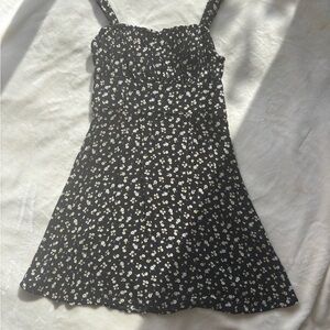 Floral Black, White and Yellow Dress